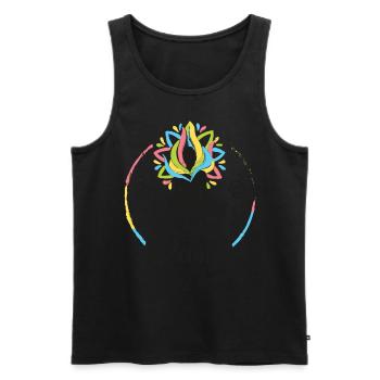 Chakra Holistique Healing Mains Bouddha Reiki Maître - Débardeur bio Premium Homme - noir - Devant - Michal (187cm)