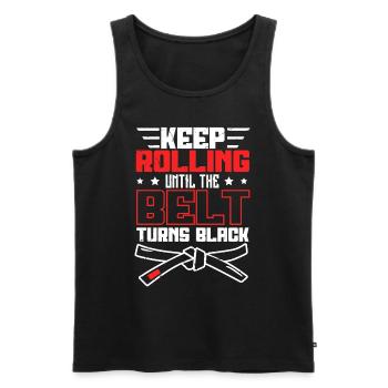 Keep Rolling Until The Belt Turns Black Jiu Jitsu - Männer Premium Bio Tank Top - Schwarz - Vorne - AI Model Male 178 light (178cm)