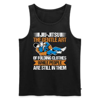 The Gentle Art Of Folding Clothes Funny Jiu Jitsu - Männer Premium Bio Tank Top - Schwarz - Vorne - Michal (187cm)