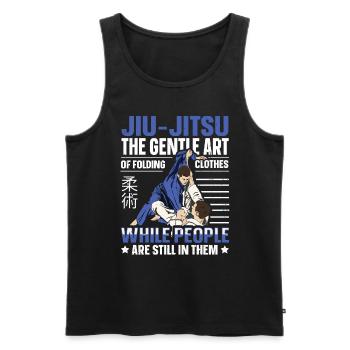 The Gentle Art Of Folding Clothes Funny Jiu Jitsu - Männer Premium Bio Tank Top - Schwarz - Vorne - Michal (187cm)