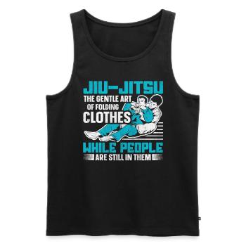 The Gentle Art Of Folding Clothes Funny Jiu Jitsu - Männer Premium Bio Tank Top - Schwarz - Vorne - Michal (187cm)