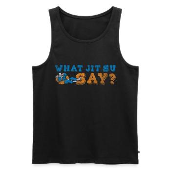 What Jit Su Say | Funny Jiu Jitsu - Männer Premium Bio Tank Top - Schwarz - Vorne - AI Model Male 178 light (178cm)