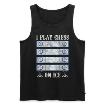 I play Chess on Ice Curling House - Männer Premium Bio Tank Top - Schwarz - Vorne - AI Model Male 178 light (178cm)