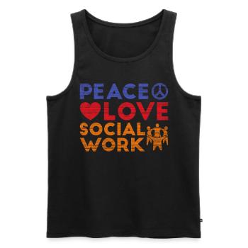 Peace Love Travail social Travailleur social - Débardeur bio Premium Homme - noir - Devant - Michal (187cm)