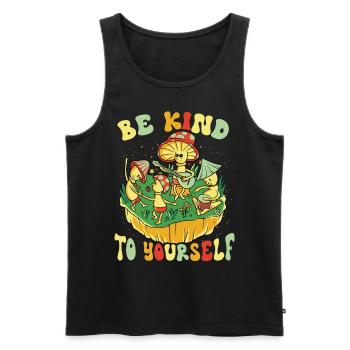 Hippie Mushroomhead Soyez gentil avec vous-même - Débardeur bio Premium Homme - noir - Devant - Michal (187cm)