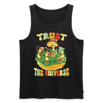 Hippie Mushroomhead Trust The Universe - Männer Premium Bio Tank Top - Schwarz - Vorne - AI Model Male 178 light (178cm)
