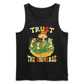 Hippie Mushroomhead Trust The Universe - Men's Premium Organic Tank Top - black - Front - Michal (187cm)