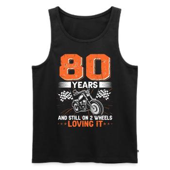 80 Years And Still On 2 Wheels 80th Birthday - Männer Premium Bio Tank Top - Schwarz - Vorne - AI Model Male 178 light (178cm)