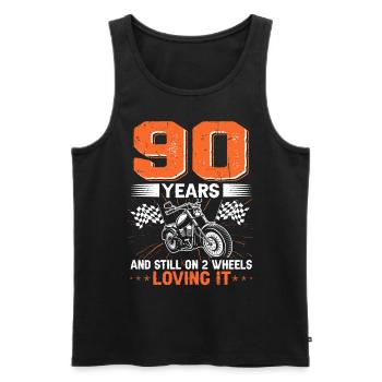 90 Years And Still On 2 Wheels 90th Birthday - Men's Premium Organic Tank Top - black - Front - AI Model Male 178 light (178cm)