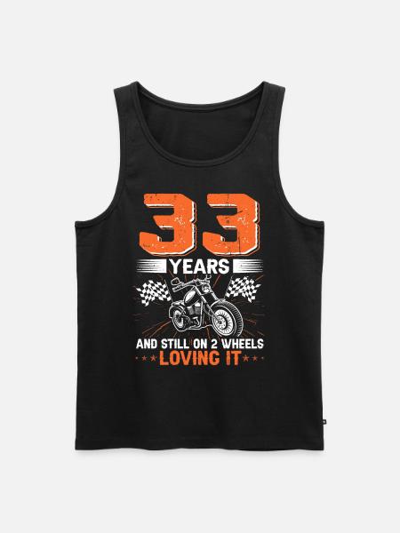 33 Years And Still On 2 Wheels 33th Birthday - Herre Premium økologisk tanktop - sort
