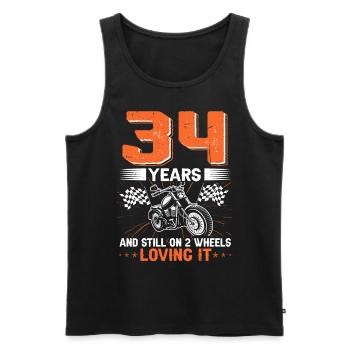 34 Years And Still On 2 Wheels 34th Birthday - Männer Premium Bio Tank Top - Schwarz - Vorne - AI Model Male 178 light (178cm)