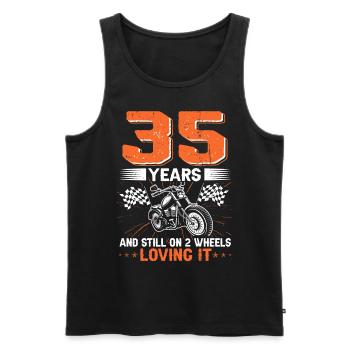 35 ans et toujours sur 2 roues 35e anniversaire - Débardeur bio Premium Homme - noir - Devant - Michal (187cm)