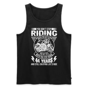 Don't Stop Riding Motorcycle 44th Birthday - Männer Premium Bio Tank Top - Schwarz - Vorne - AI Model Male 178 light (178cm)