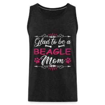 Dog Mom Glad To Be A Beagle Mom - Men's Premium Organic Tank Top - charcoal grey - Front - Alexander (188cm)