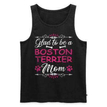 Dog Mom Glad To Be A Boston Terrier Mom - Männer Premium Bio Tank Top - Schwarz - Vorne - AI Model Male 178 light (178cm)