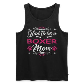 Dog Mom Glad To Be A Boxer Mom - Männer Premium Bio Tank Top - Schwarz - Vorne - AI Model Male 178 light (178cm)