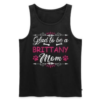 Dog Mom Glad To Be A Brittany Mom - Männer Premium Bio Tank Top - Schwarz - Vorne - AI Model Male 178 light (178cm)