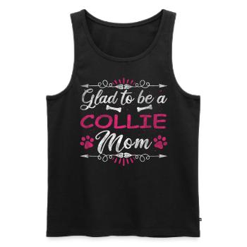Dog Mom Glad To Be A Collie Mom - Männer Premium Bio Tank Top - Schwarz - Vorne - AI Model Male 178 light (178cm)