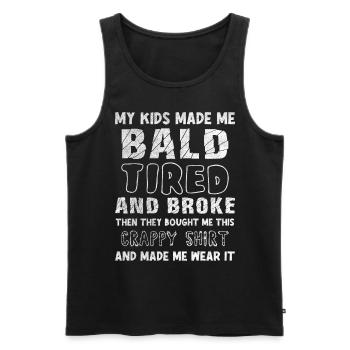 Being Bald Bald Guy With A Beard Bald Dad - Men's Premium Organic Tank Top - black - Front - AI Model Male 178 light (178cm)