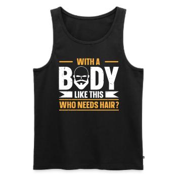 Being Bald Bald Guy With A Beard Bald Dad - Men's Premium Organic Tank Top - black - Front - AI Model Male 178 light (178cm)