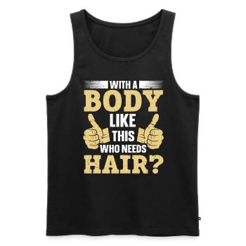 Being Bald Bald Guy With A Beard Bald Dad - Men's Premium Organic Tank Top - black - Front - AI Model Male 178 light (178cm)