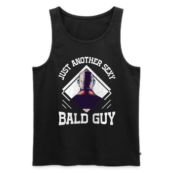 Being Bald Bald Guy With A Beard Bald Dad - Männer Premium Bio Tank Top - Schwarz - Vorne - AI Model Male 178 light (178cm)