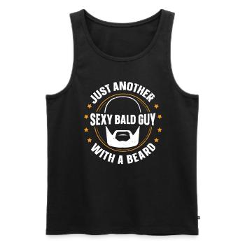 Being Bald Bald Guy With A Beard Bald Dad - Men's Premium Organic Tank Top - black - Front - AI Model Male 178 light (178cm)