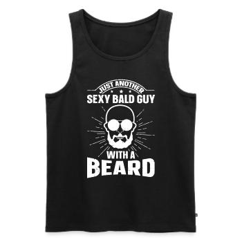 Being Bald Bald Guy With A Beard Bald Dad - Men's Premium Organic Tank Top - black - Front - AI Model Male 178 light (178cm)