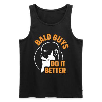 Being Bald Bald Guy With A Beard Bald Dad - Men's Premium Organic Tank Top - black - Front - AI Model Male 178 light (178cm)