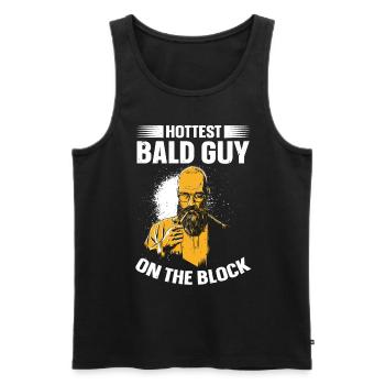 Being Bald Bald Guy With A Beard Bald Dad - Men's Premium Organic Tank Top - black - Front - AI Model Male 178 light (178cm)