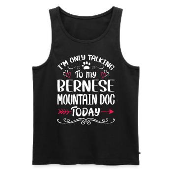 Dog Owner Talking to my Bernese Mountain Dog - Männer Premium Bio Tank Top - Schwarz - Vorne - Michal (187cm)