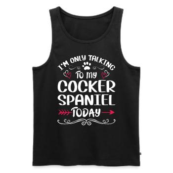 Dog Owner Talking to my Cocker Spaniel - Männer Premium Bio Tank Top - Schwarz - Vorne - AI Model Male 178 light (178cm)