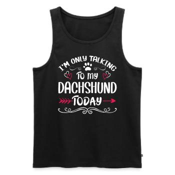 Dog Owner Talking to my Dachshund - Männer Premium Bio Tank Top - Schwarz - Vorne - AI Model Male 178 light (178cm)