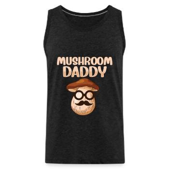 Mushroom Daddy Foraging Mushroom Hunting - Men's Premium Organic Tank Top - charcoal grey - Front - Alexander (188cm)
