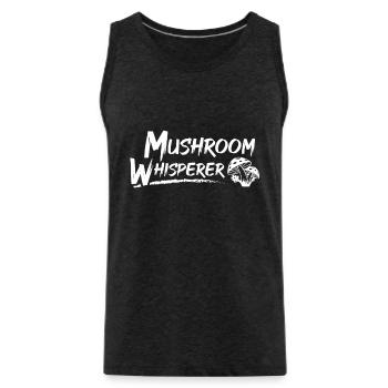 Mushroom Whisperer Foraging Mushroom Hunting - Men's Premium Organic Tank Top - charcoal grey - Front - Alexander (188cm)