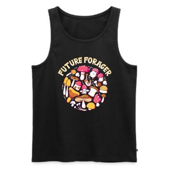 Future Forager Foraging Mushroom Hunting - Men's Premium Organic Tank Top - black - Front - AI Model Male 178 light (178cm)