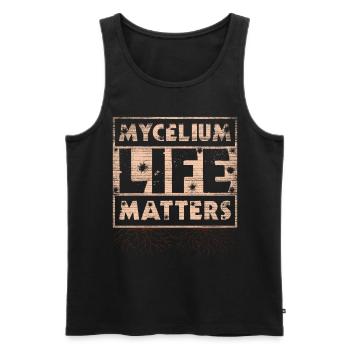 Mycélium Life Matters Chasse aux champignons - Débardeur bio Premium Homme - noir - Devant - Michal (187cm)