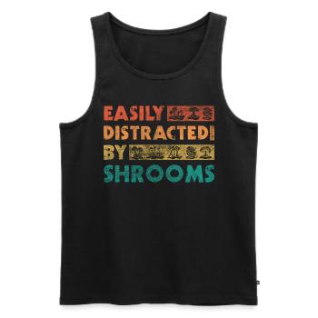 Easily Distracted By Shrooms Foraging Mushroom - Männer Premium Bio Tank Top - Schwarz - Vorne - AI Model Male 178 light (178cm)