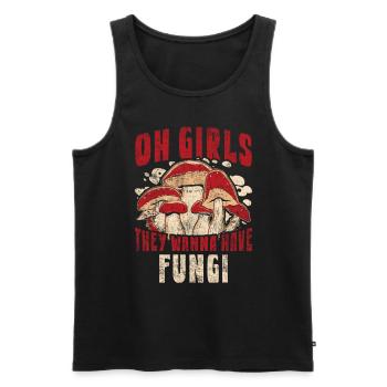 Oh les filles, ils veulent avoir des champignons butineurs de champignons - Débardeur bio Premium Homme - noir - Devant - Michal (187cm)