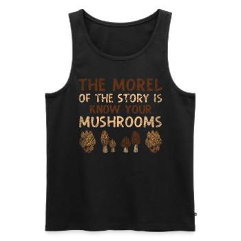 La morille de l’histoire est de connaître vos champignons - Débardeur bio Premium Homme - noir - Devant - Michal (187cm)