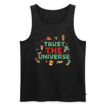 Trust The Universe Hippie Mushroom - Men's Premium Organic Tank Top - black - Front - Michal (187cm)