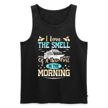 The Smell Of A New Port In The Morning Ship Cruise - Men's Premium Organic Tank Top - black - Front - Michal (187cm)