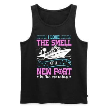 The Smell Of A New Port In The Morning Ship Cruise - Men's Premium Organic Tank Top - black - Front - Michal (187cm)