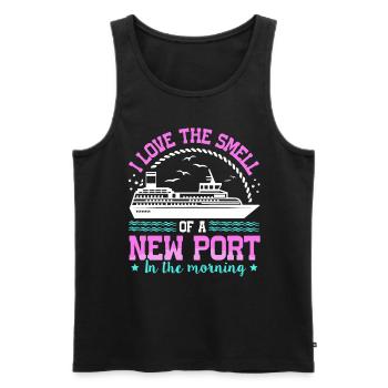 The Smell Of A New Port In The Morning Ship Cruise - Men's Premium Organic Tank Top - black - Front - Michal (187cm)