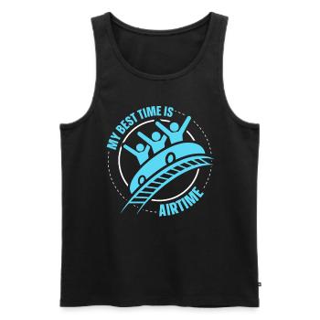 My Best Time Is Airtime Roller Coaster - Men's Premium Organic Tank Top - black - Front - AI Model Male 178 light (178cm)