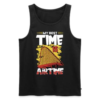 My Best Time Is Airtime Roller Coaster - Men's Premium Organic Tank Top - black - Front - AI Model Male 178 light (178cm)