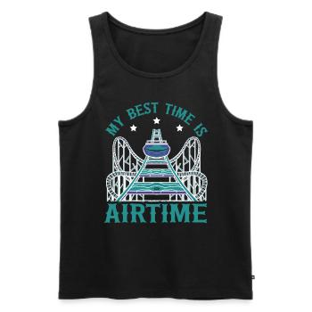 My Best Time Is Airtime Roller Coaster - Männer Premium Bio Tank Top - Schwarz - Vorne - AI Model Male 178 light (178cm)