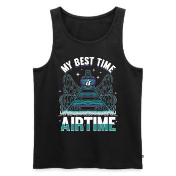 My Best Time Is Airtime Roller Coaster - Men's Premium Organic Tank Top - black - Front - AI Model Male 178 light (178cm)