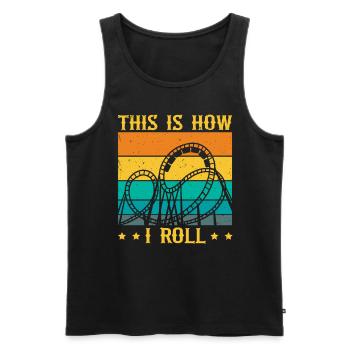 This Is How I Roll Roller Coaster - Männer Premium Bio Tank Top - Schwarz - Vorne - AI Model Male 178 light (178cm)