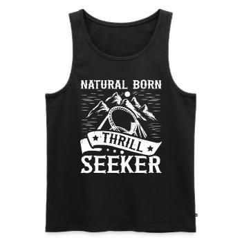 Natural Born Thrill Seeker Roller Coaster - Männer Premium Bio Tank Top - Schwarz - Vorne - Michal (187cm)